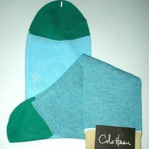 COLE HAAN White CHICKADEE Think  Striped SOCKS